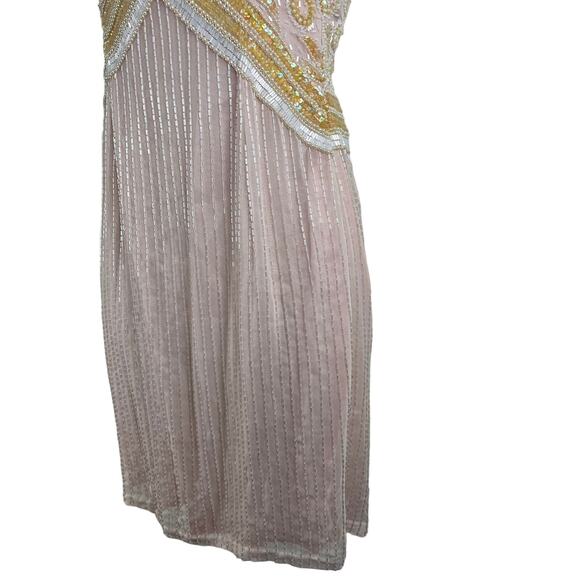 VTG Beaded Halter Dress European Sz 34 SMALL Cocktail Party Fairycore Retro 70s - Picture 12 of 16